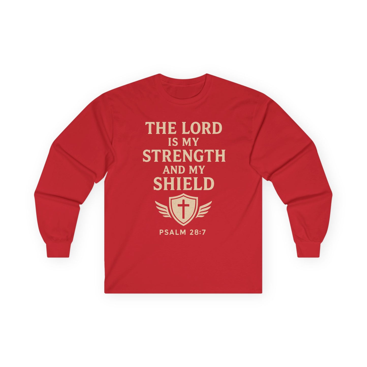 Inspirational Long Sleeve Tee - "The Lord is My Strength"
