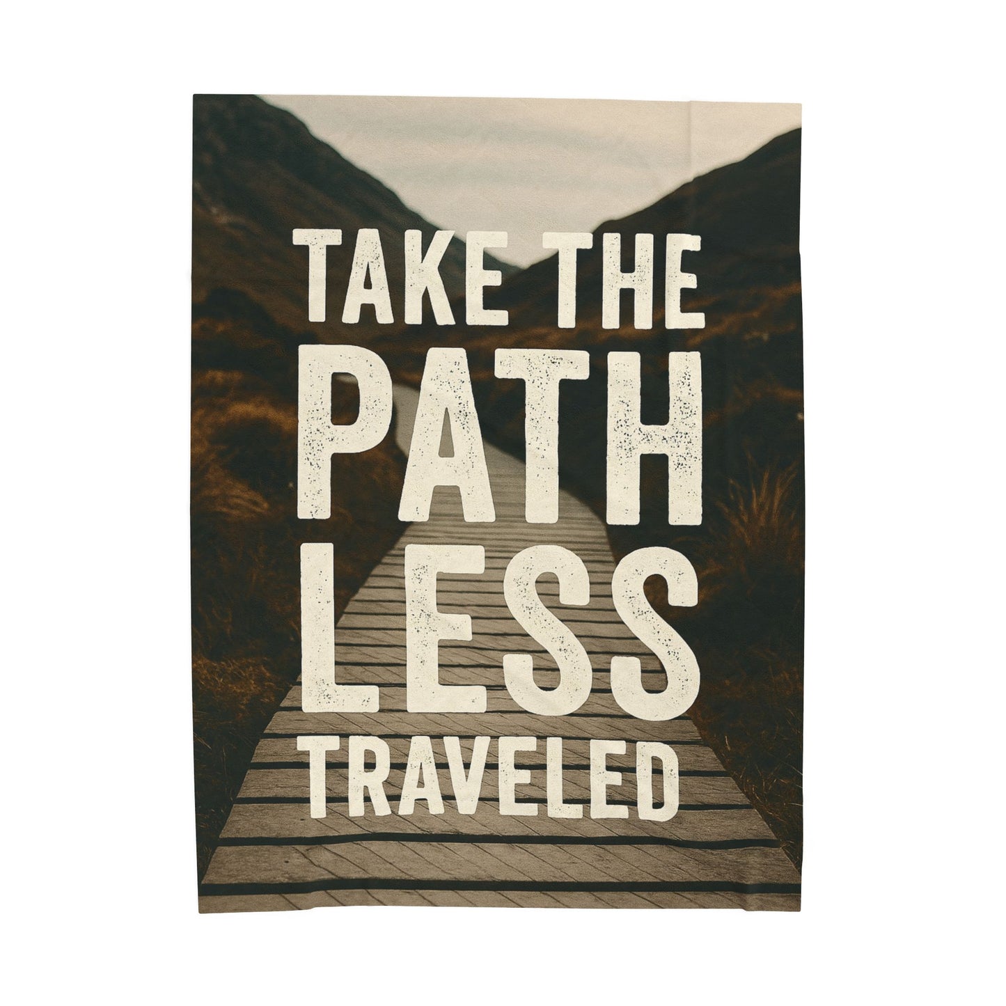 Velveteen Plush Blanket - "Take the Path Less Traveled"