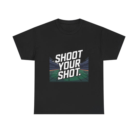 Sporty Unisex Heavy Cotton Tee - "Shoot Your Shot" Motivational T-Shirt