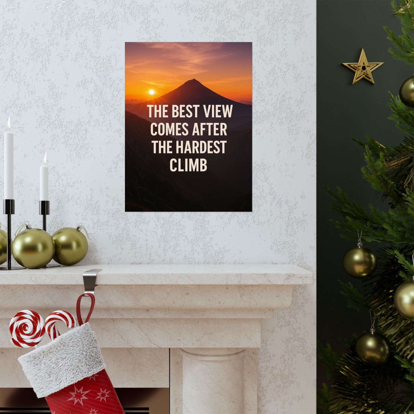 Inspirational Matte Vertical Poster: 'The Best View Comes After The Hardest Climb'