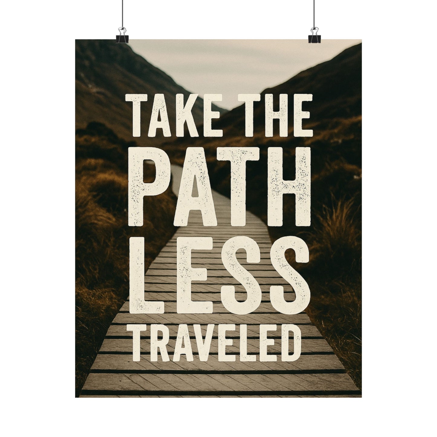 Adventure-Inspiring Matte Vertical Posters - 'Take the Path Less Traveled'