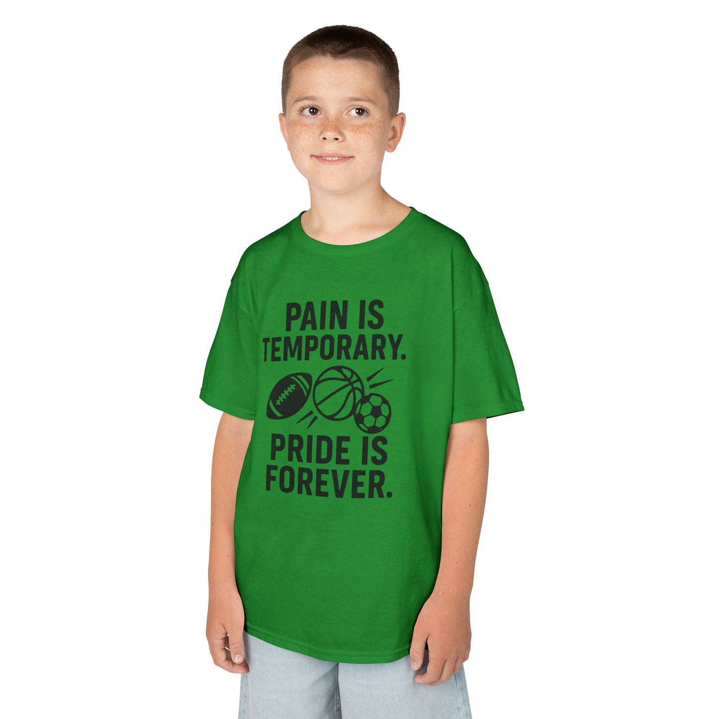 Kids Sports Motivational Tee - "Pain Is Temporary. Pride Is Forever."