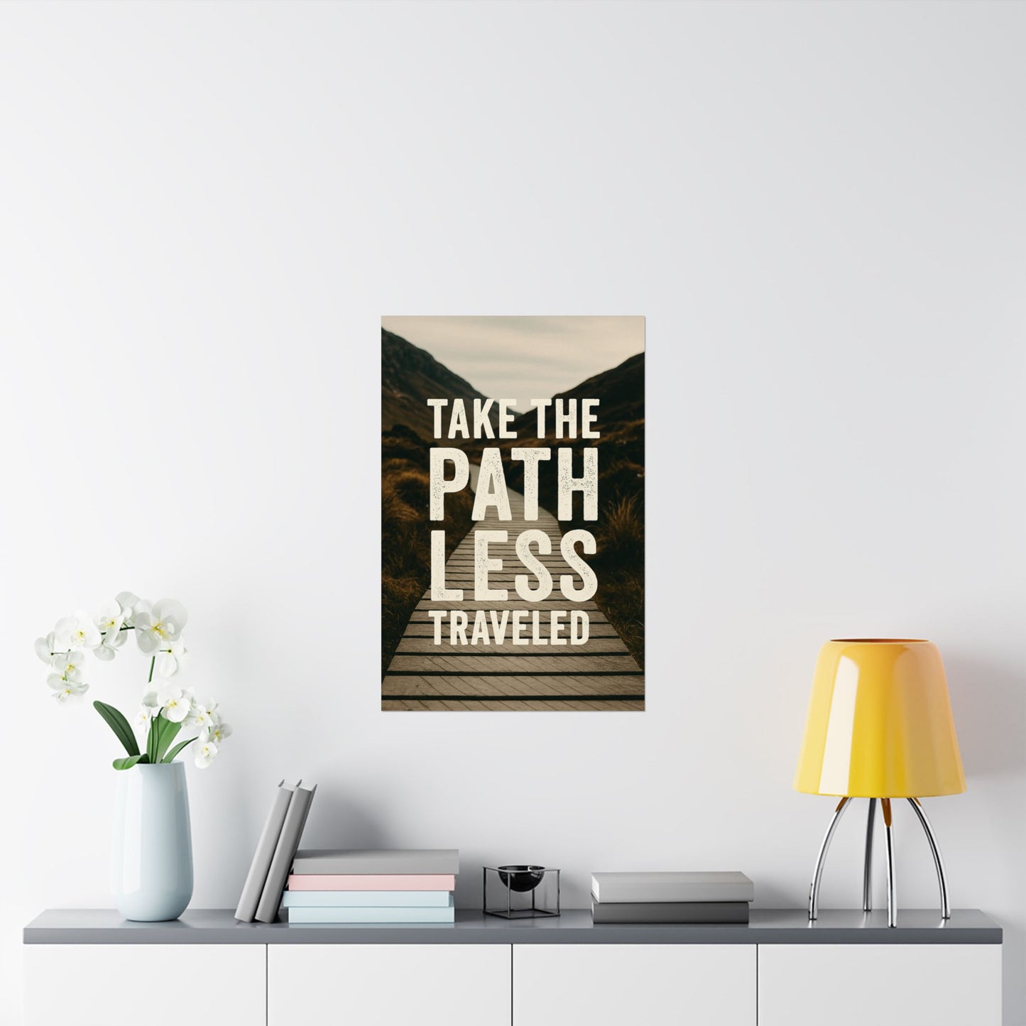 Adventure-Inspiring Matte Vertical Posters - 'Take the Path Less Traveled'