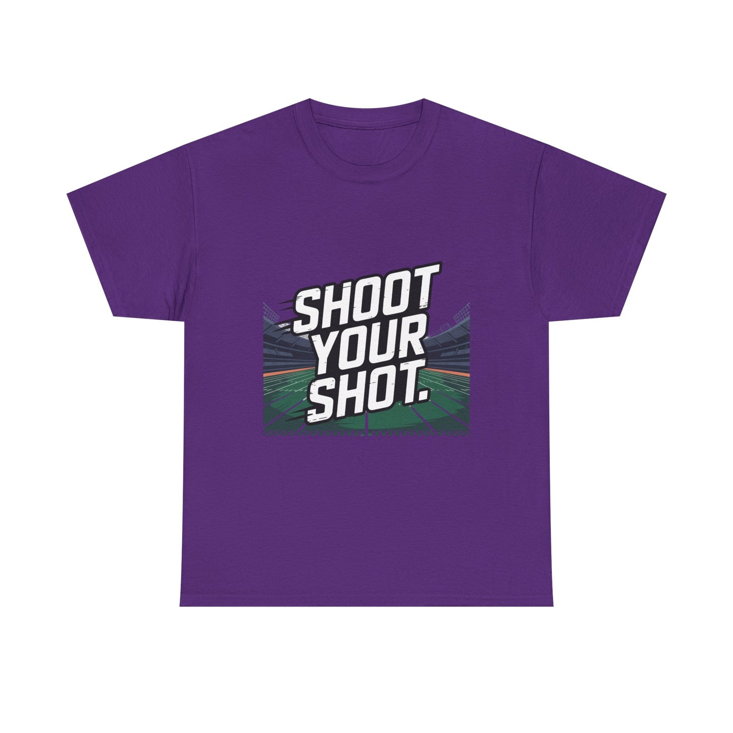 Sporty Unisex Heavy Cotton Tee - "Shoot Your Shot" Motivational T-Shirt