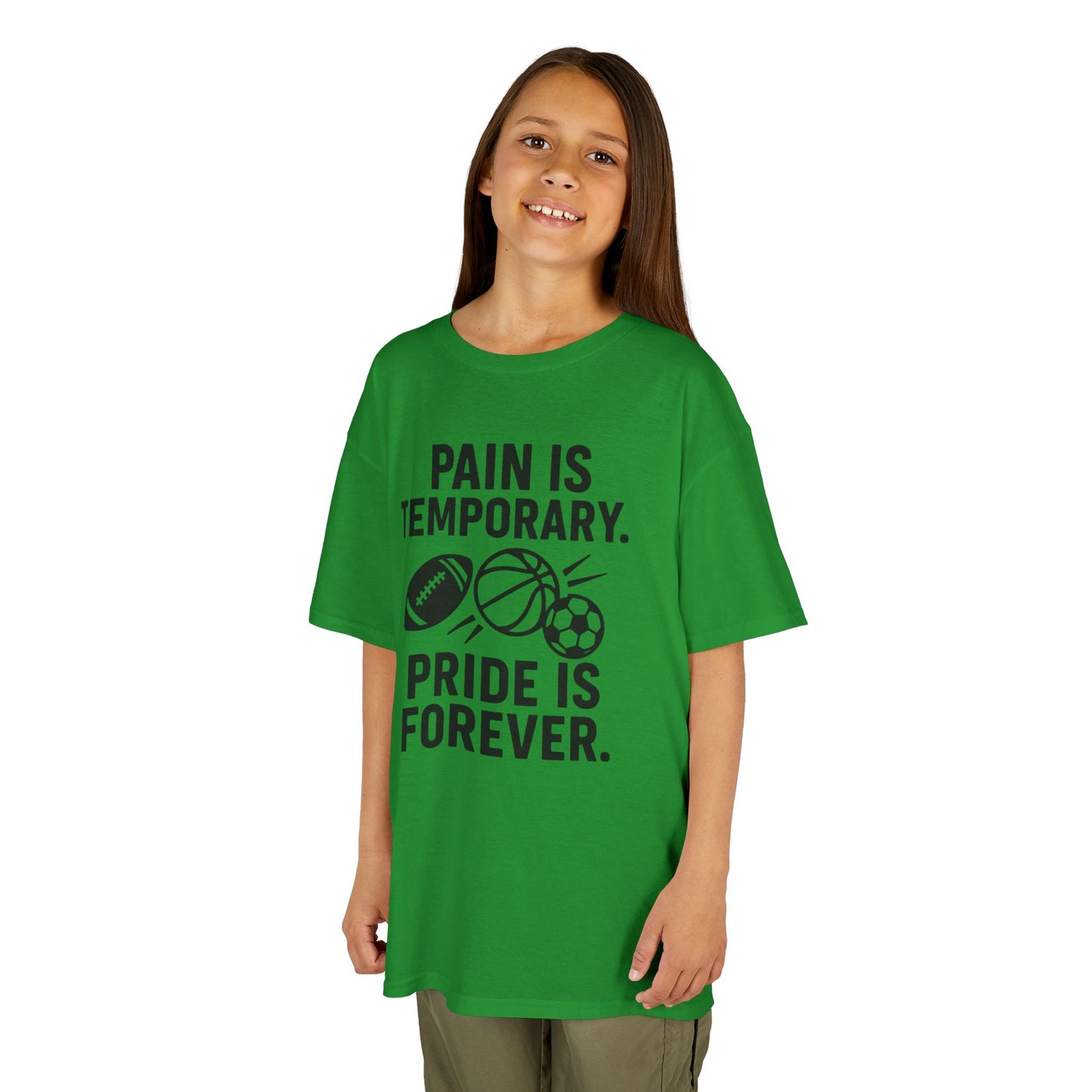 Kids Sports Motivational Tee - "Pain Is Temporary. Pride Is Forever."