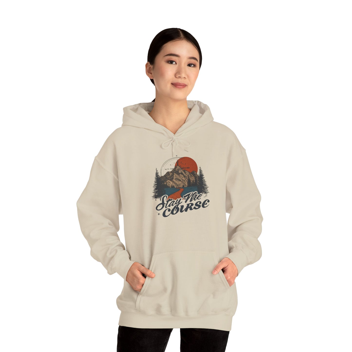 Stay The Course Unisex Hooded Sweatshirt - Cozy Outdoorsy Apparel
