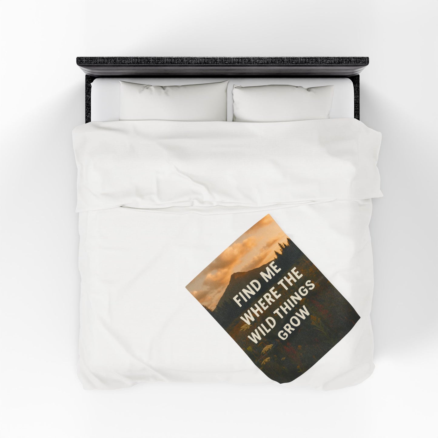 Cozy Velveteen Plush Blanket - "Find Me Where the Wild Things Grow"