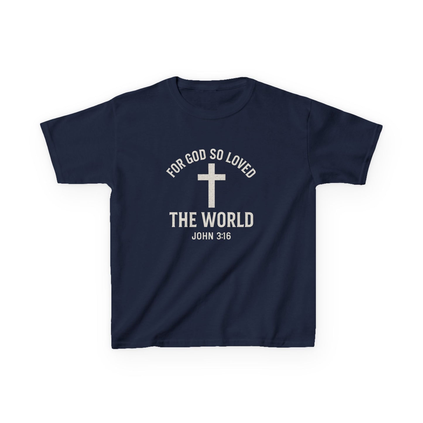 Faith-Inspired Kids Tee - "For God So Loved The World"