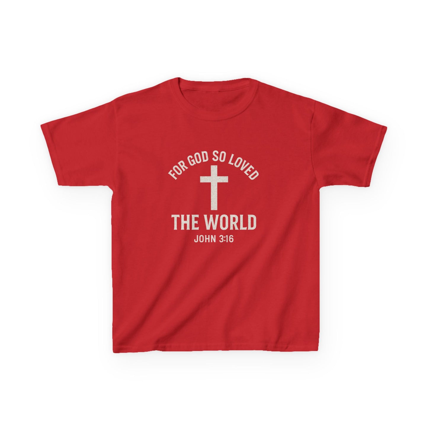 Faith-Inspired Kids Tee - "For God So Loved The World"