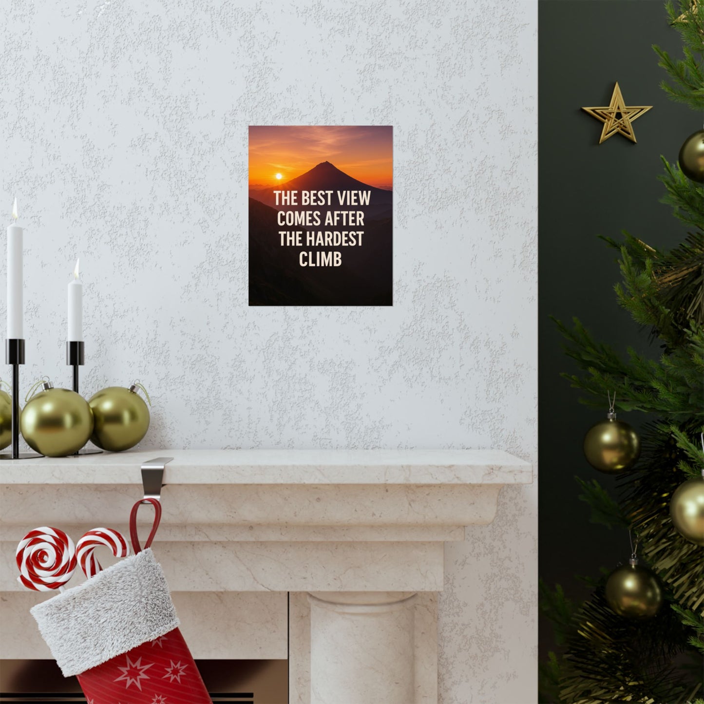 Inspirational Matte Vertical Poster: 'The Best View Comes After The Hardest Climb'