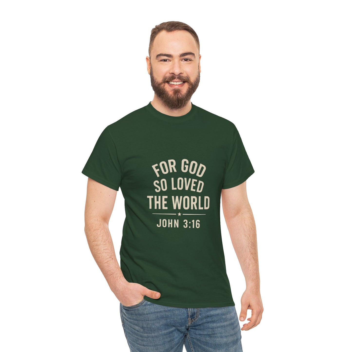 John 3:16 Inspirational Unisex Heavy Cotton Tee
