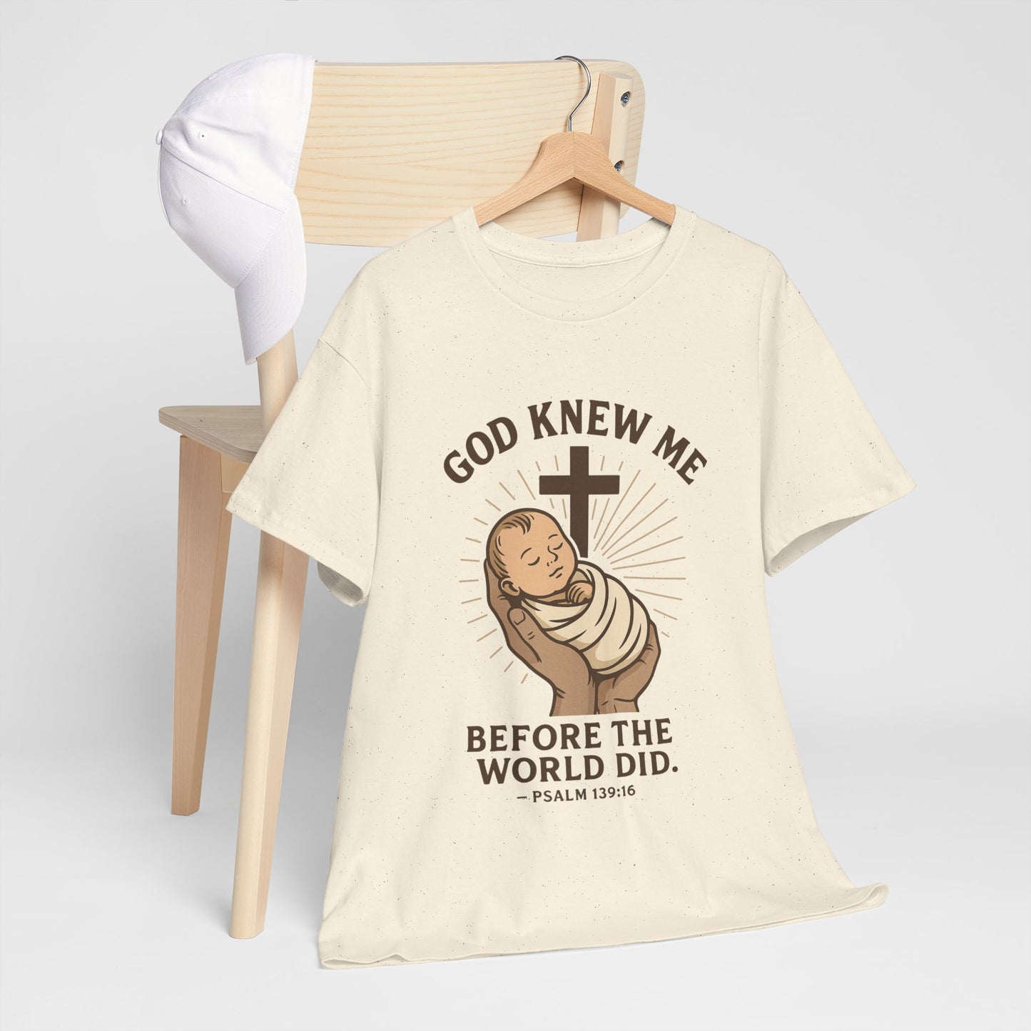 God Knew Me Unisex Heavy Cotton Tee Psalm 139:16