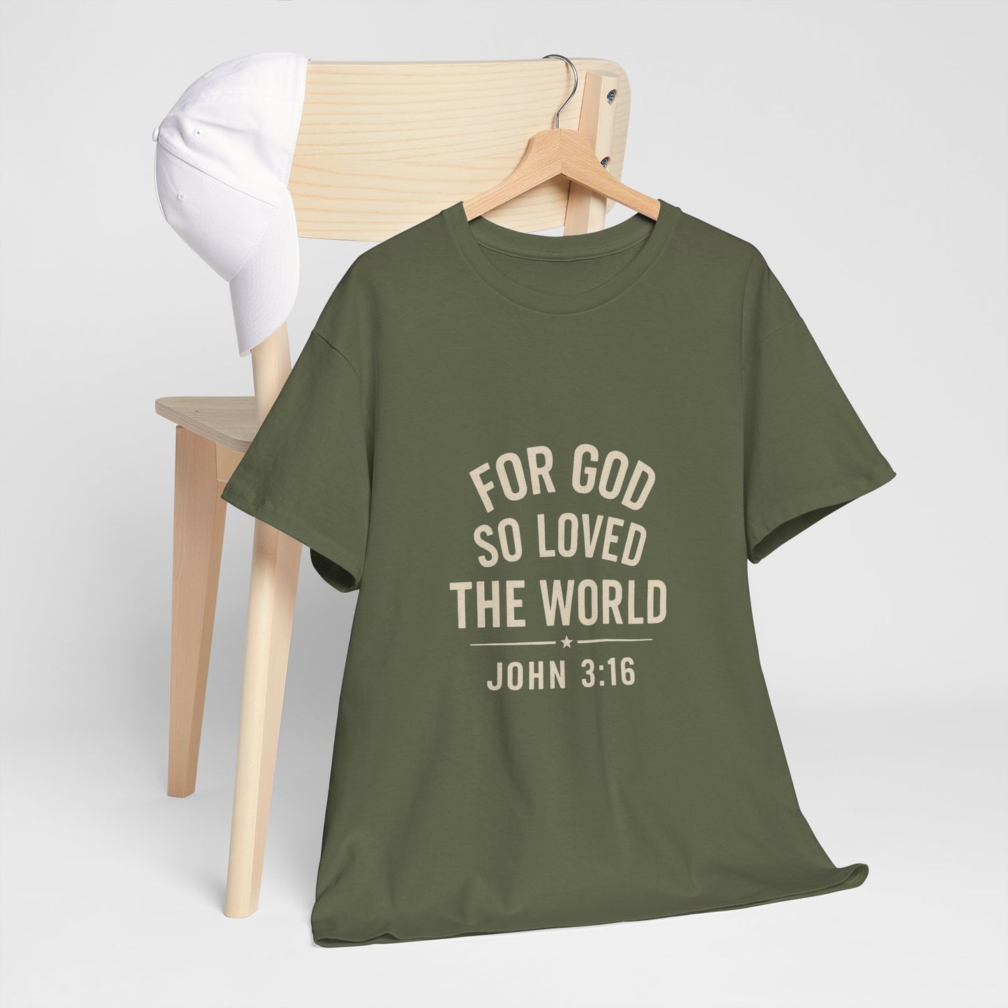 John 3:16 Inspirational Unisex Heavy Cotton Tee