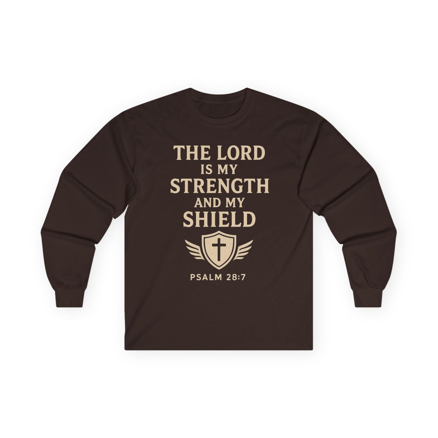 Inspirational Long Sleeve Tee - "The Lord is My Strength"