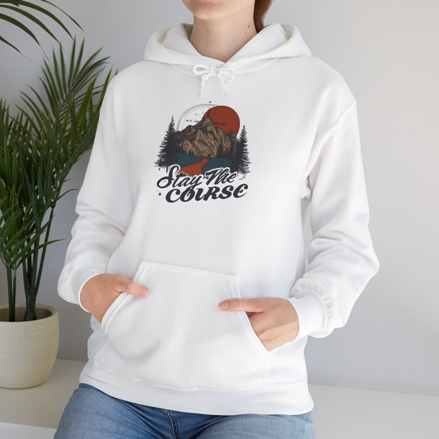 Stay The Course Unisex Hooded Sweatshirt - Cozy Outdoorsy Apparel