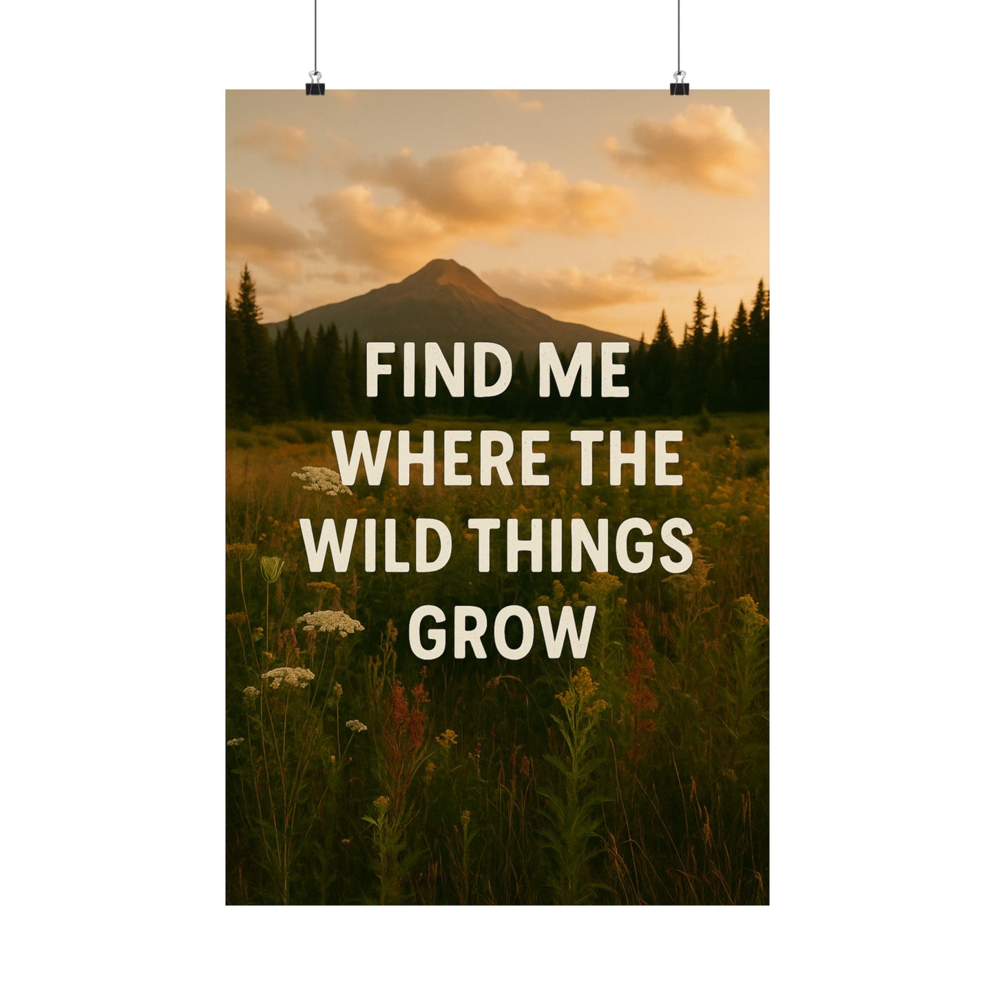 Nature-Inspired Matte Vertical Poster: 'Find Me Where the Wild Things Grow'