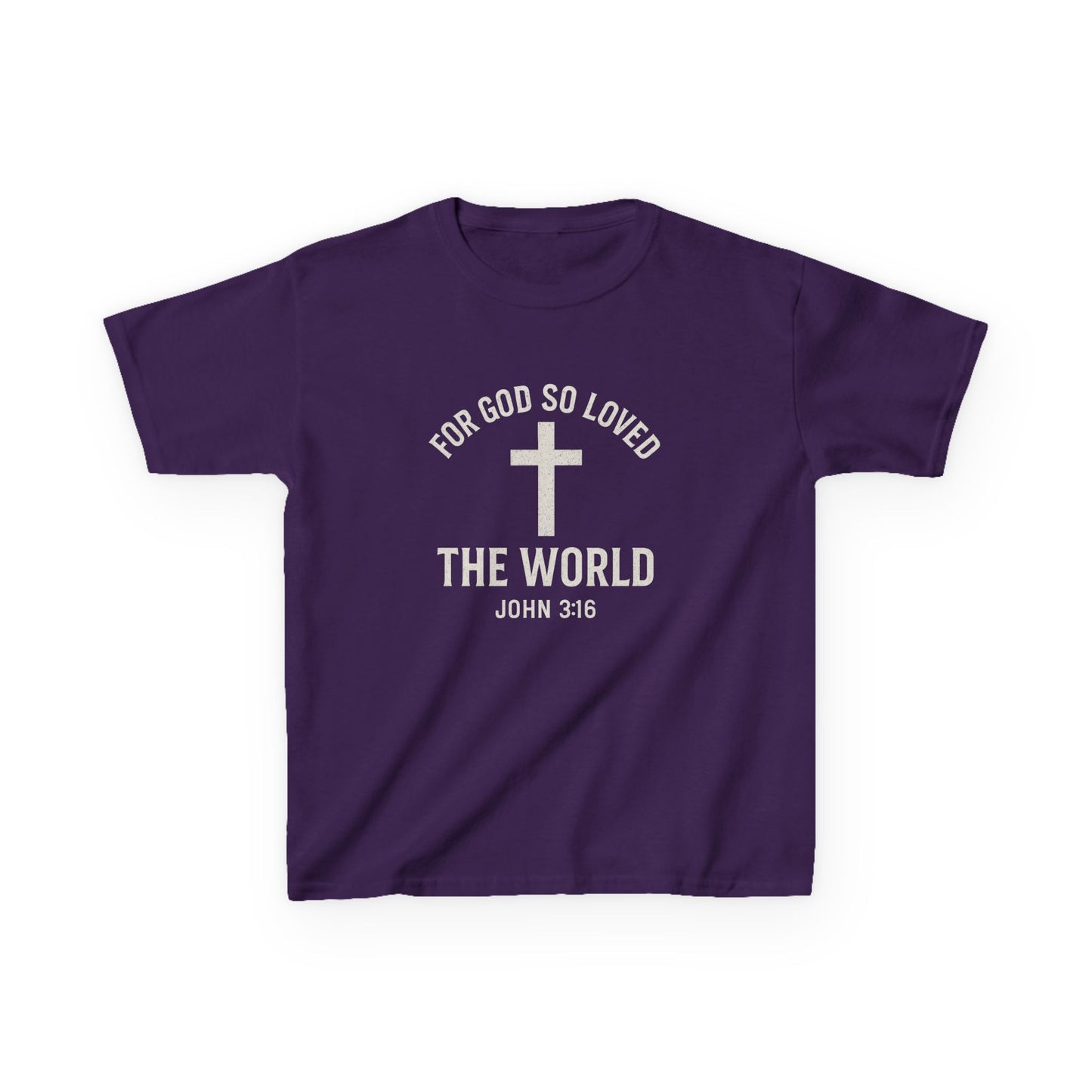 Faith-Inspired Kids Tee - "For God So Loved The World"