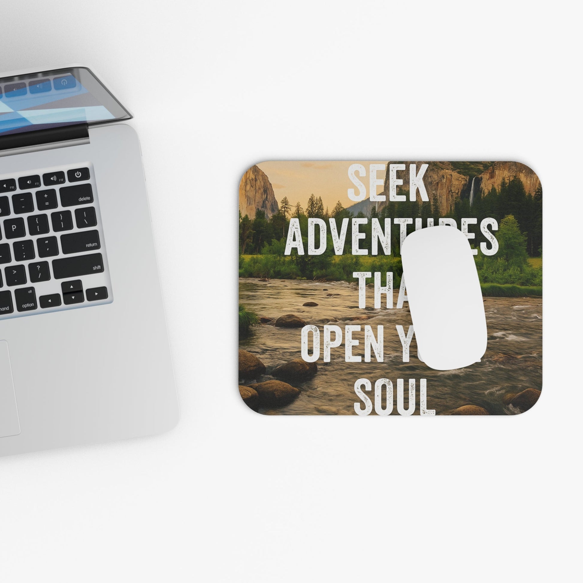 Adventure - Inspired Mouse Pad - "Seek Adventures That Open Your Soul" - Peak Inspiration