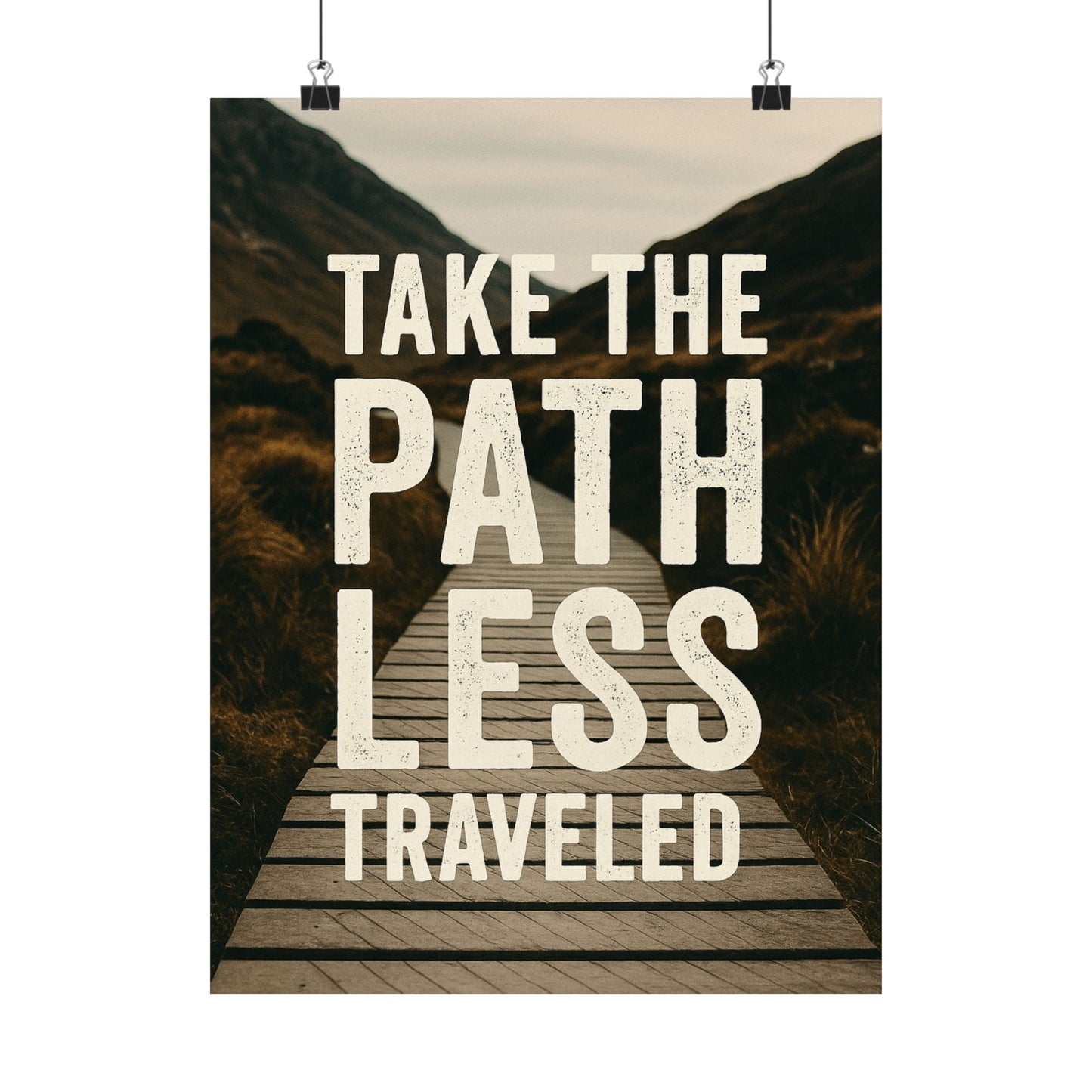 Adventure - Inspiring Matte Vertical Posters - 'Take the Path Less Traveled' - Peak Inspiration