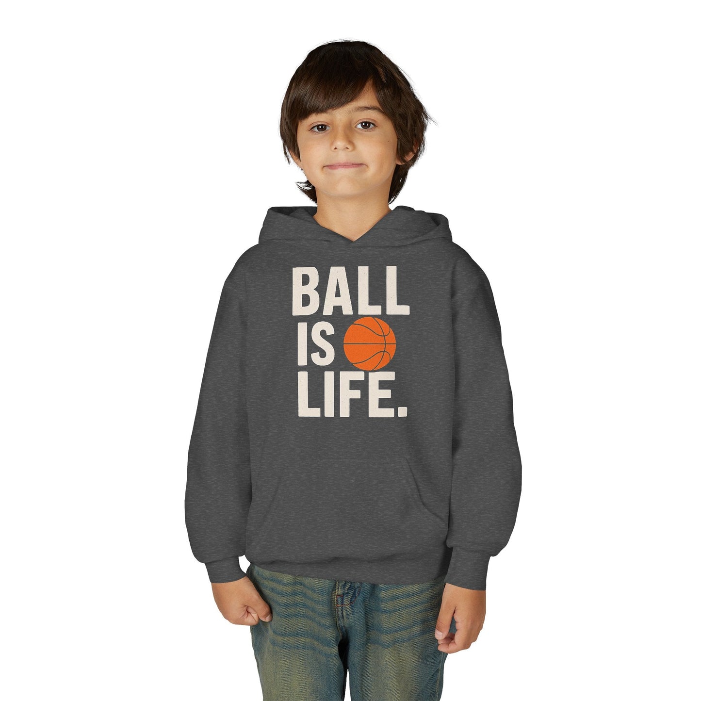 Basketball Youth Hoodie - "Ball Is Life" - Peak Inspiration