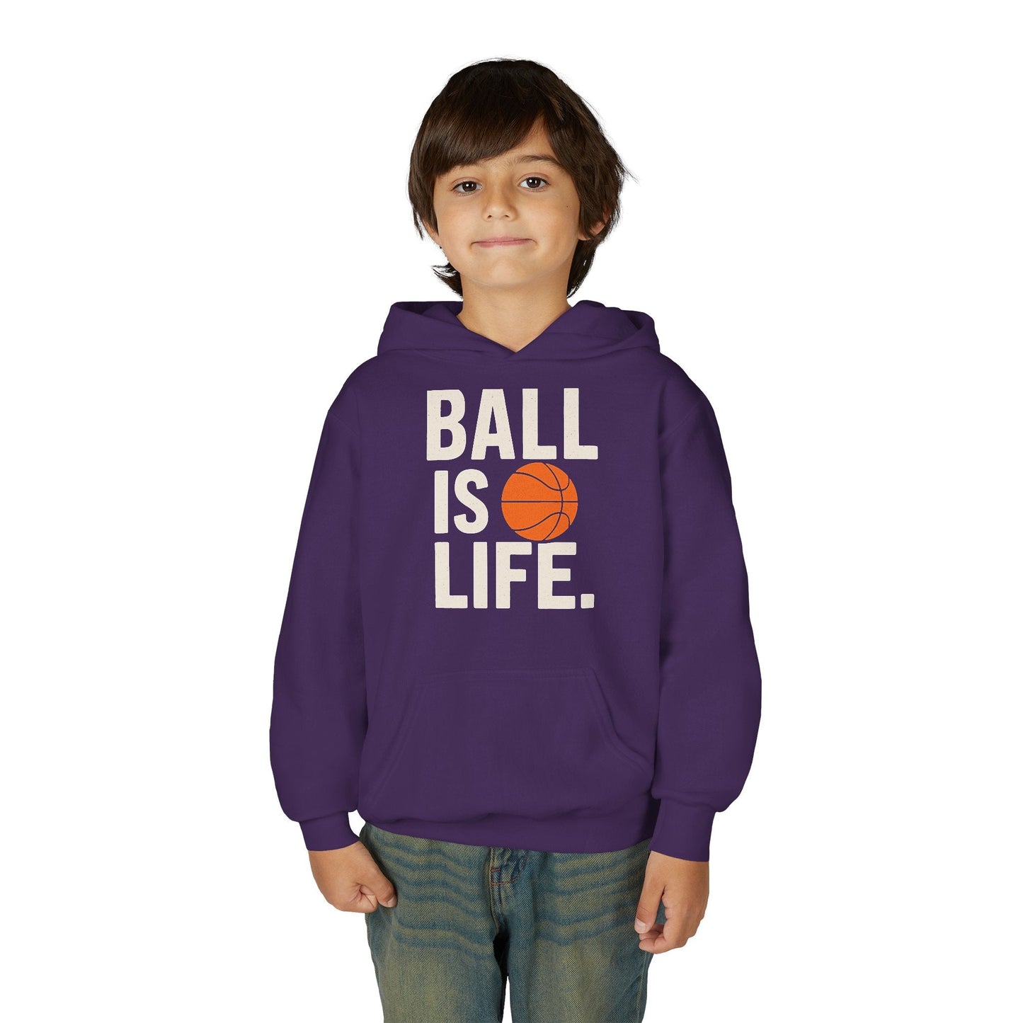 Basketball Youth Hoodie - "Ball Is Life" - Peak Inspiration