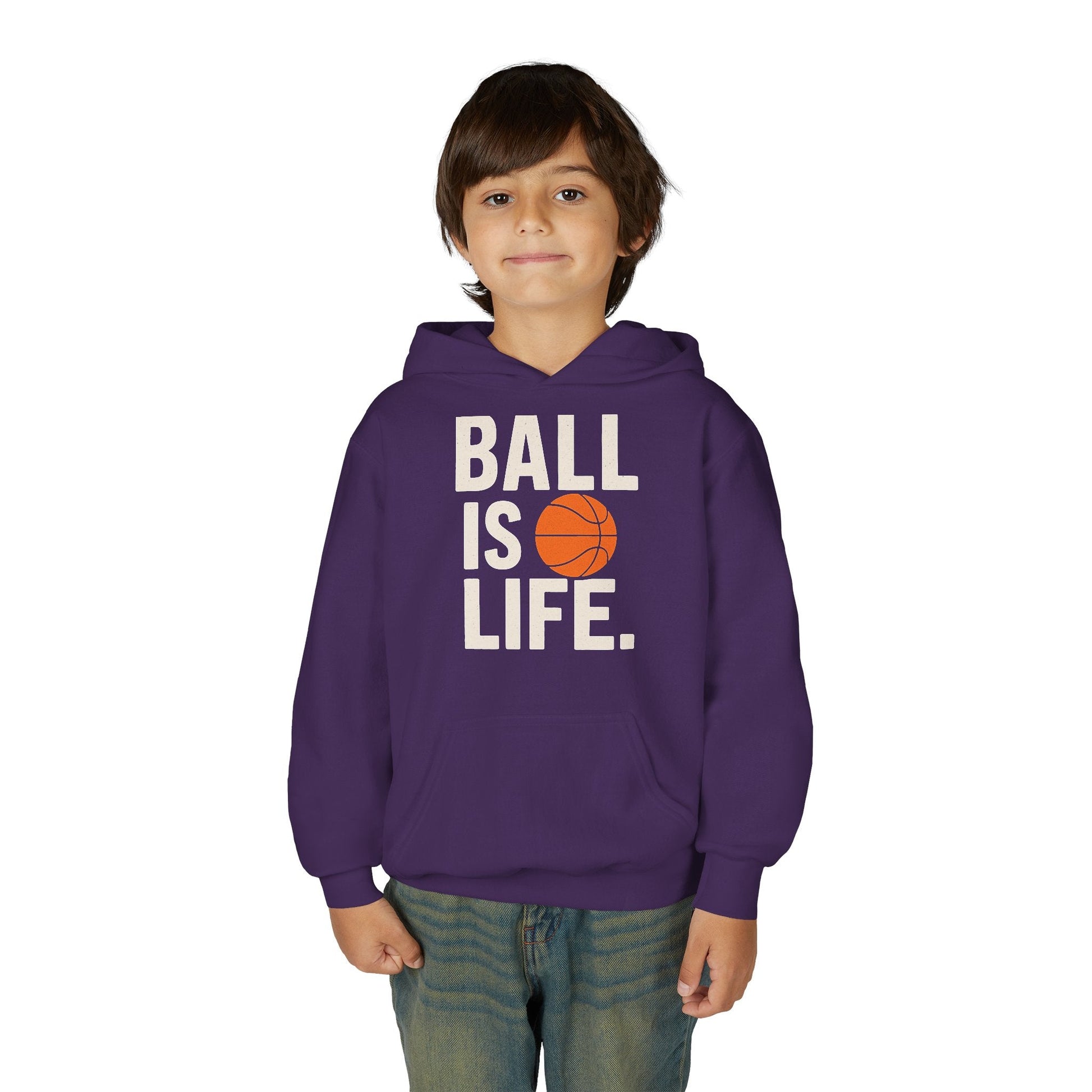Basketball Youth Hoodie - "Ball Is Life" - Peak Inspiration