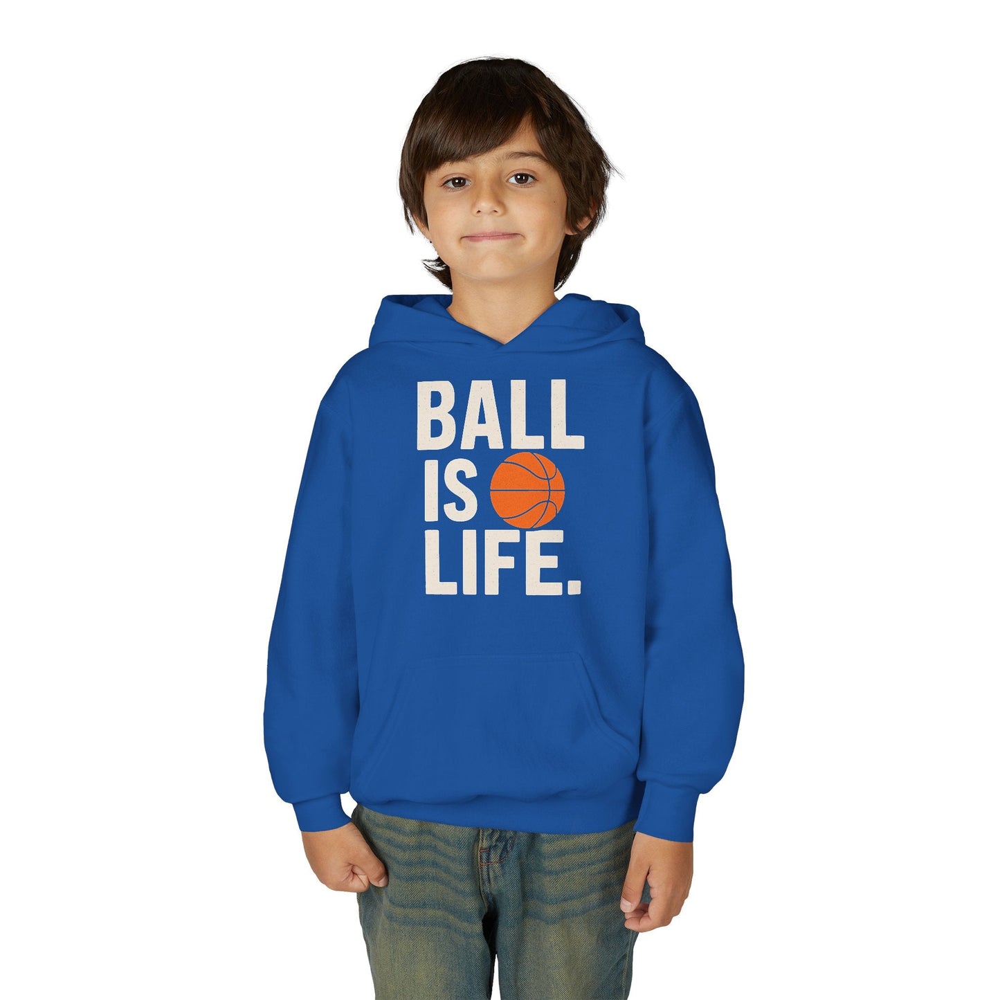 Basketball Youth Hoodie - "Ball Is Life" - Peak Inspiration