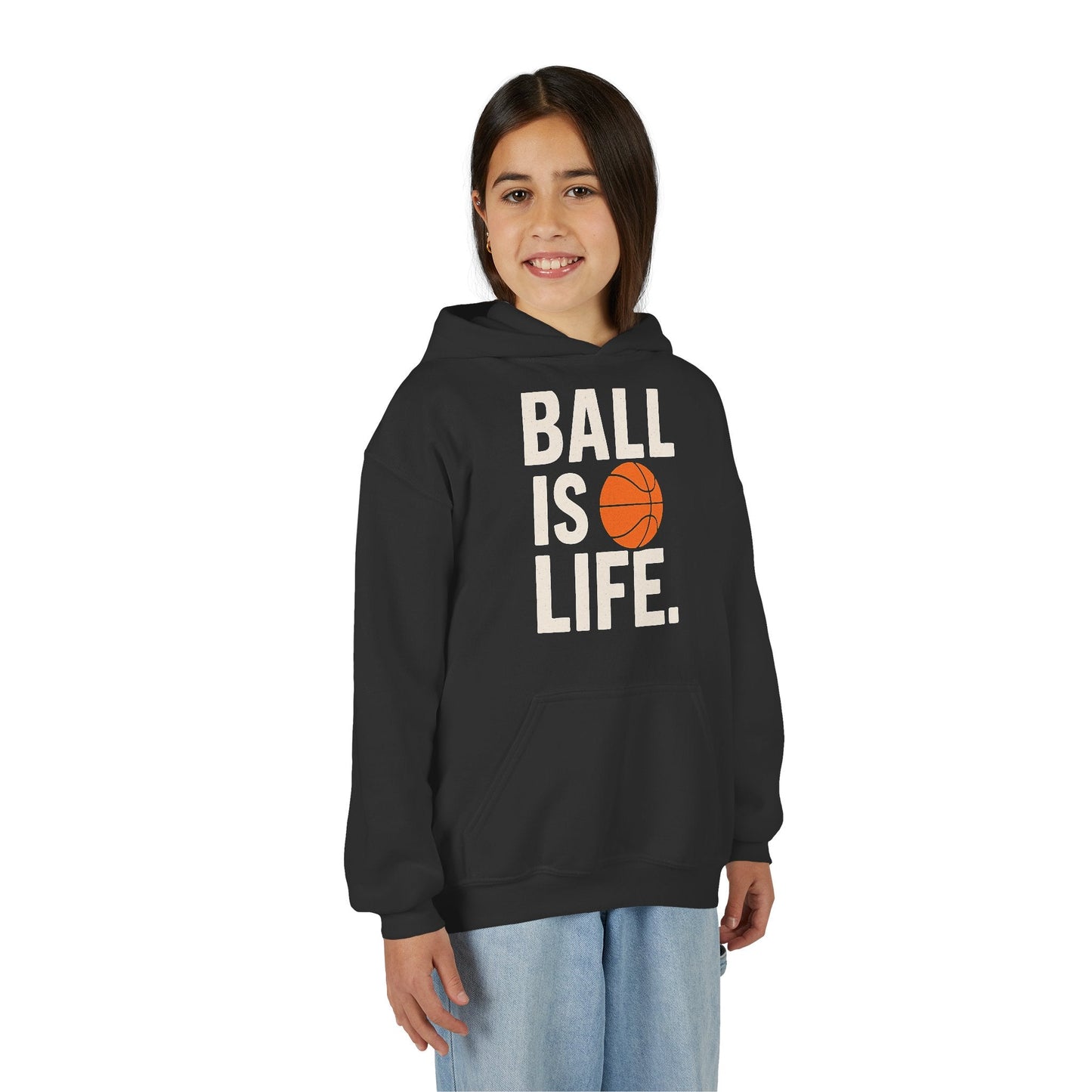 Basketball Youth Hoodie - "Ball Is Life" - Peak Inspiration