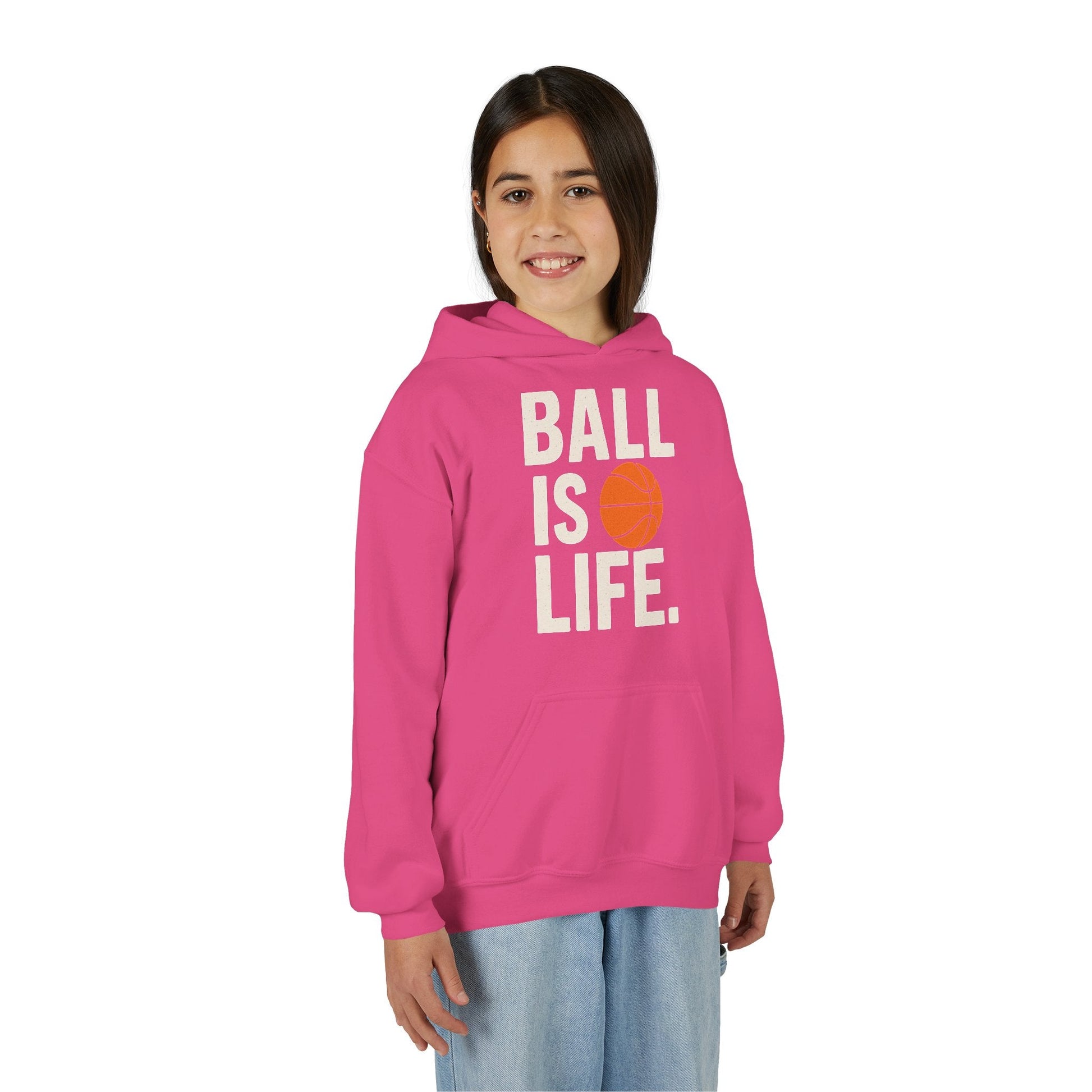 Basketball Youth Hoodie - "Ball Is Life" - Peak Inspiration