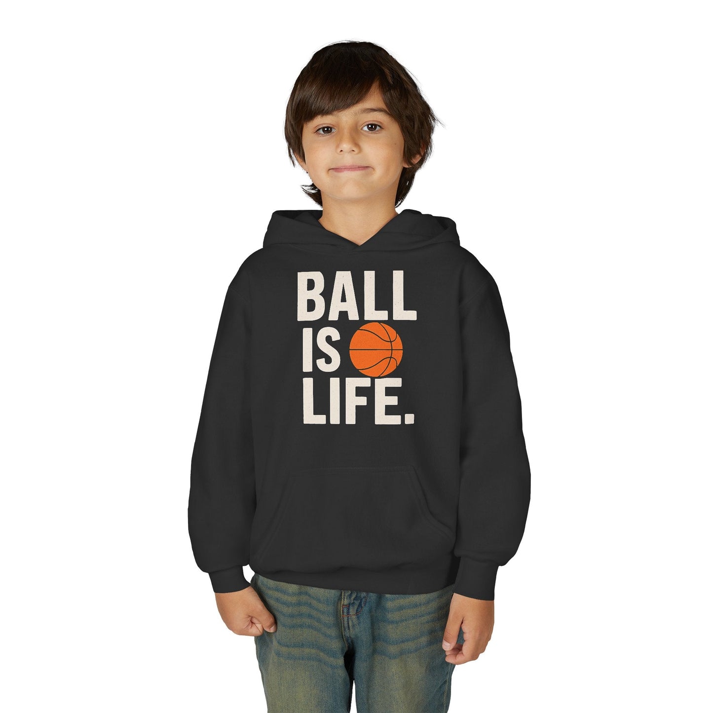 Basketball Youth Hoodie - "Ball Is Life" - Peak Inspiration