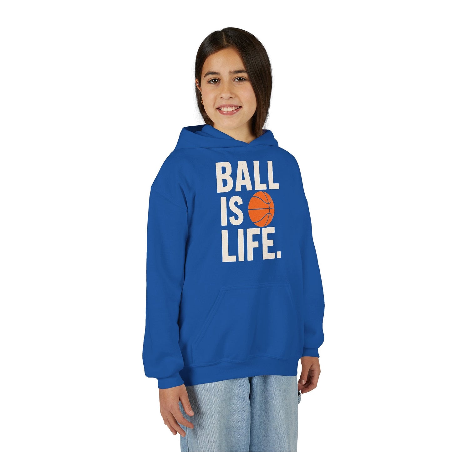Basketball Youth Hoodie - "Ball Is Life" - Peak Inspiration