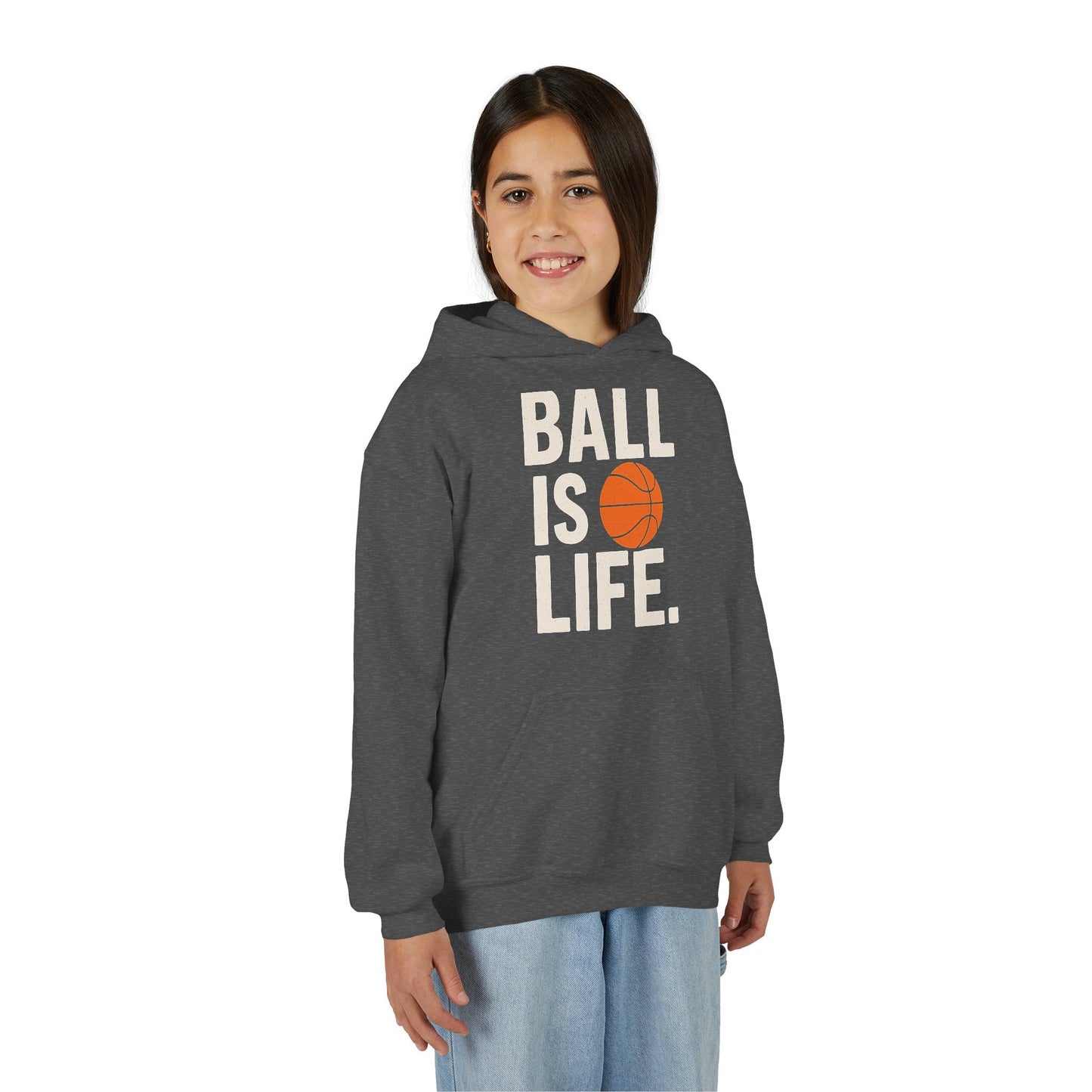 Basketball Youth Hoodie - "Ball Is Life" - Peak Inspiration