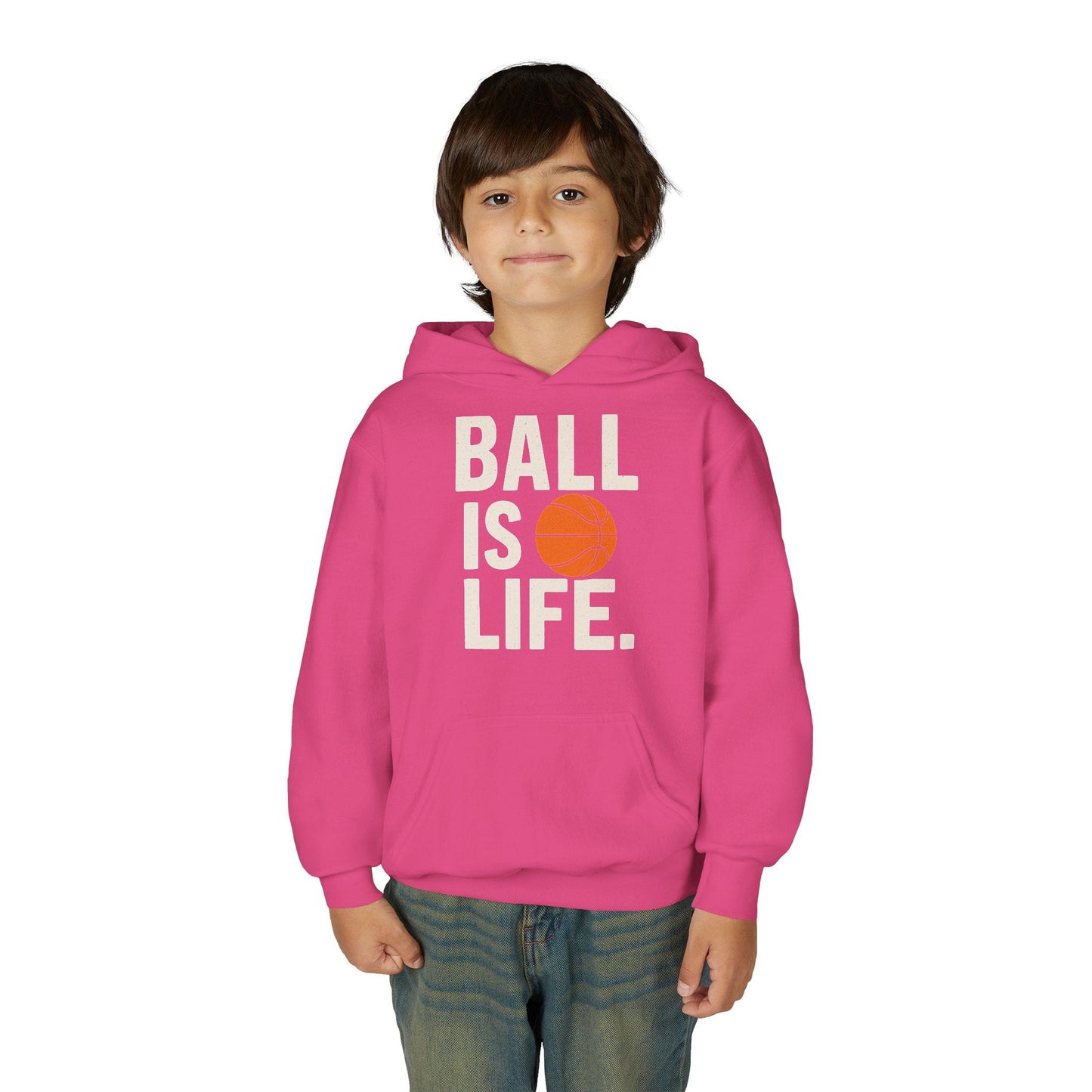 Basketball Youth Hoodie - "Ball Is Life" - Peak Inspiration