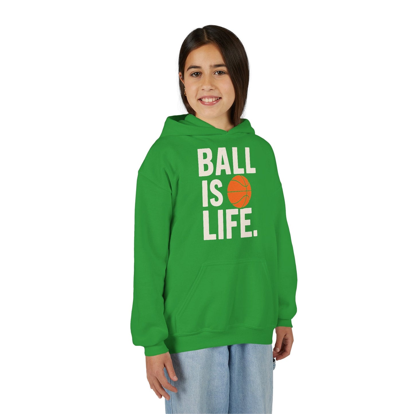 Basketball Youth Hoodie - "Ball Is Life" - Peak Inspiration