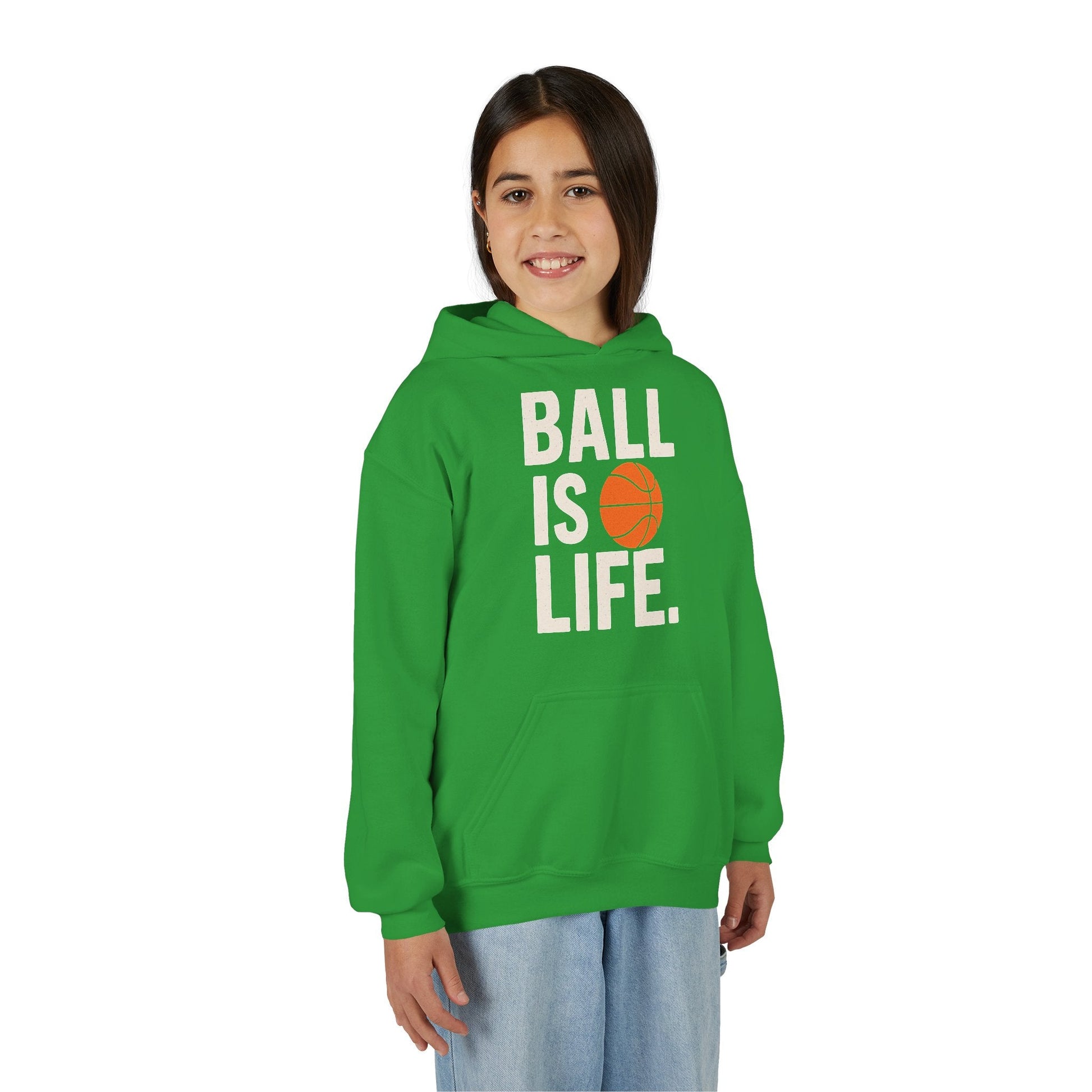 Basketball Youth Hoodie - "Ball Is Life" - Peak Inspiration