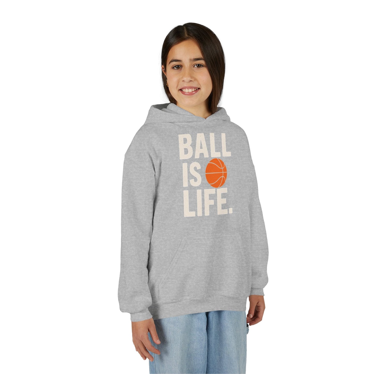 Basketball Youth Hoodie - "Ball Is Life" - Peak Inspiration