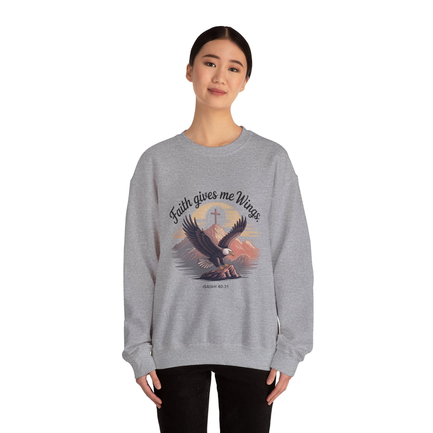 Faith - Inspired Crewneck Sweatshirt - Trust in the Lord Design Isaiah 40:31 - Peak Inspiration