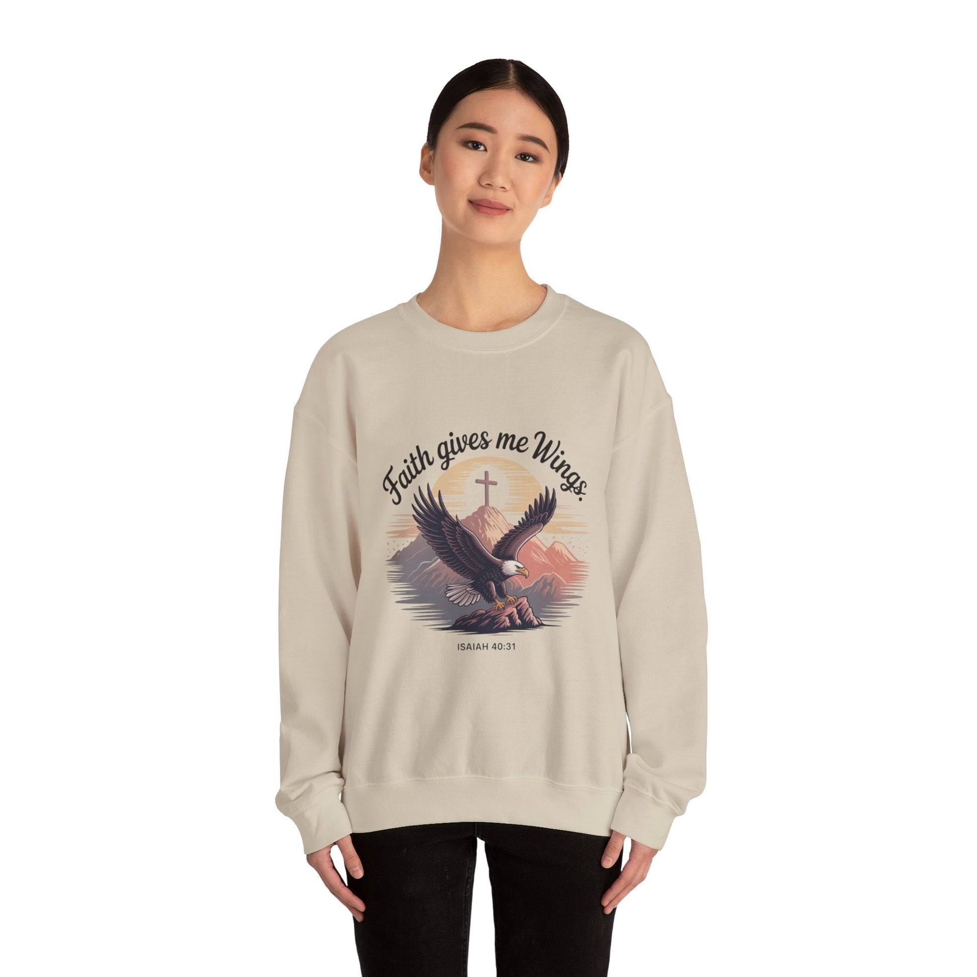 Faith - Inspired Crewneck Sweatshirt - Trust in the Lord Design Isaiah 40:31 - Peak Inspiration