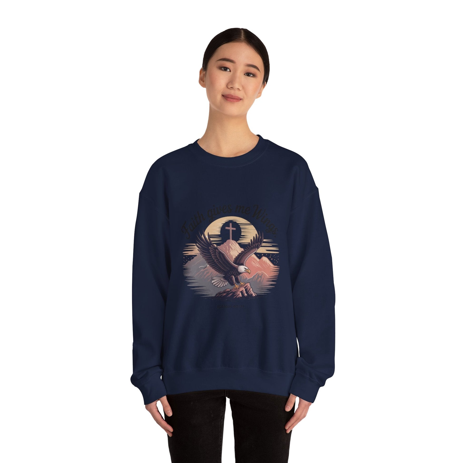 Faith - Inspired Crewneck Sweatshirt - Trust in the Lord Design Isaiah 40:31 - Peak Inspiration
