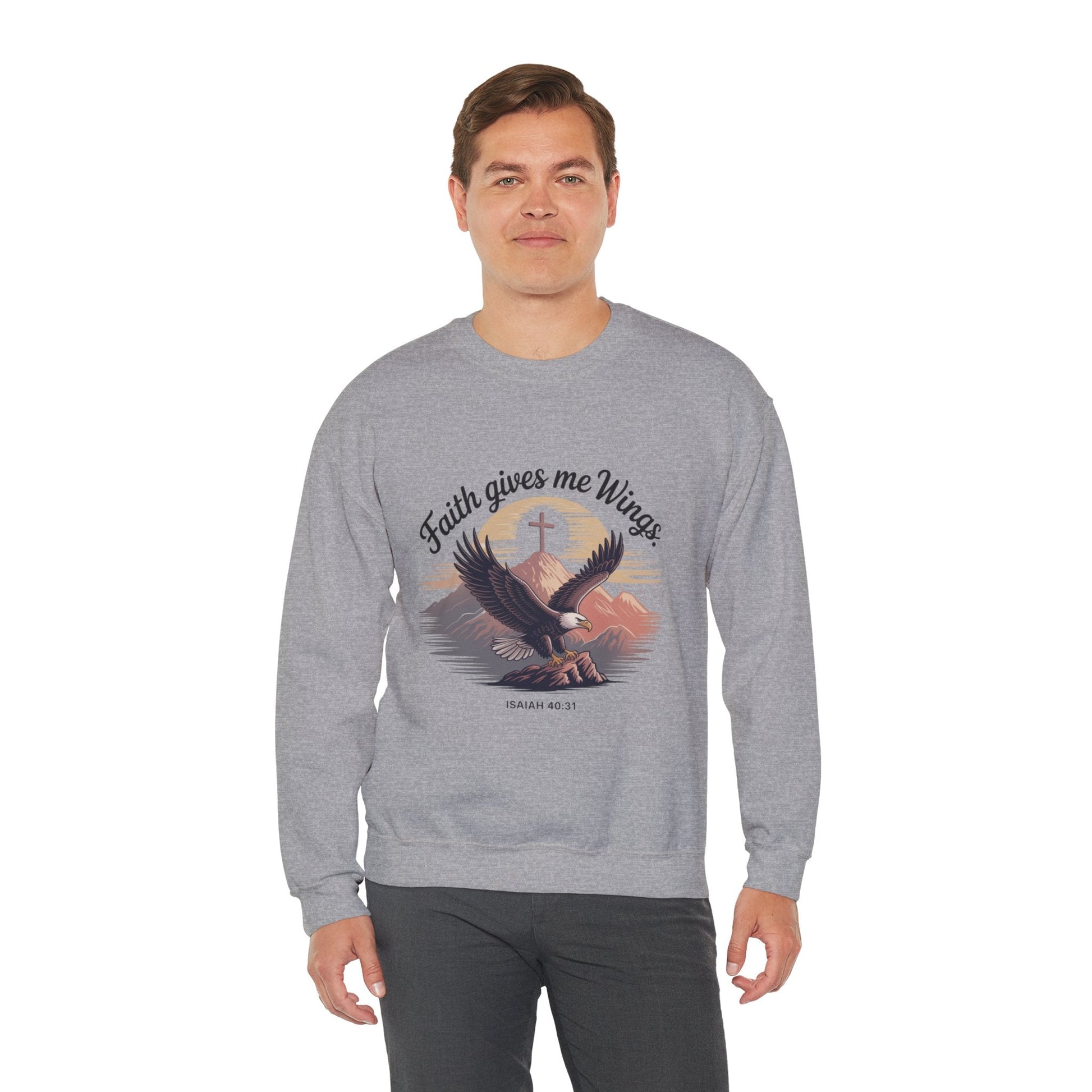 Faith - Inspired Crewneck Sweatshirt - Trust in the Lord Design Isaiah 40:31 - Peak Inspiration