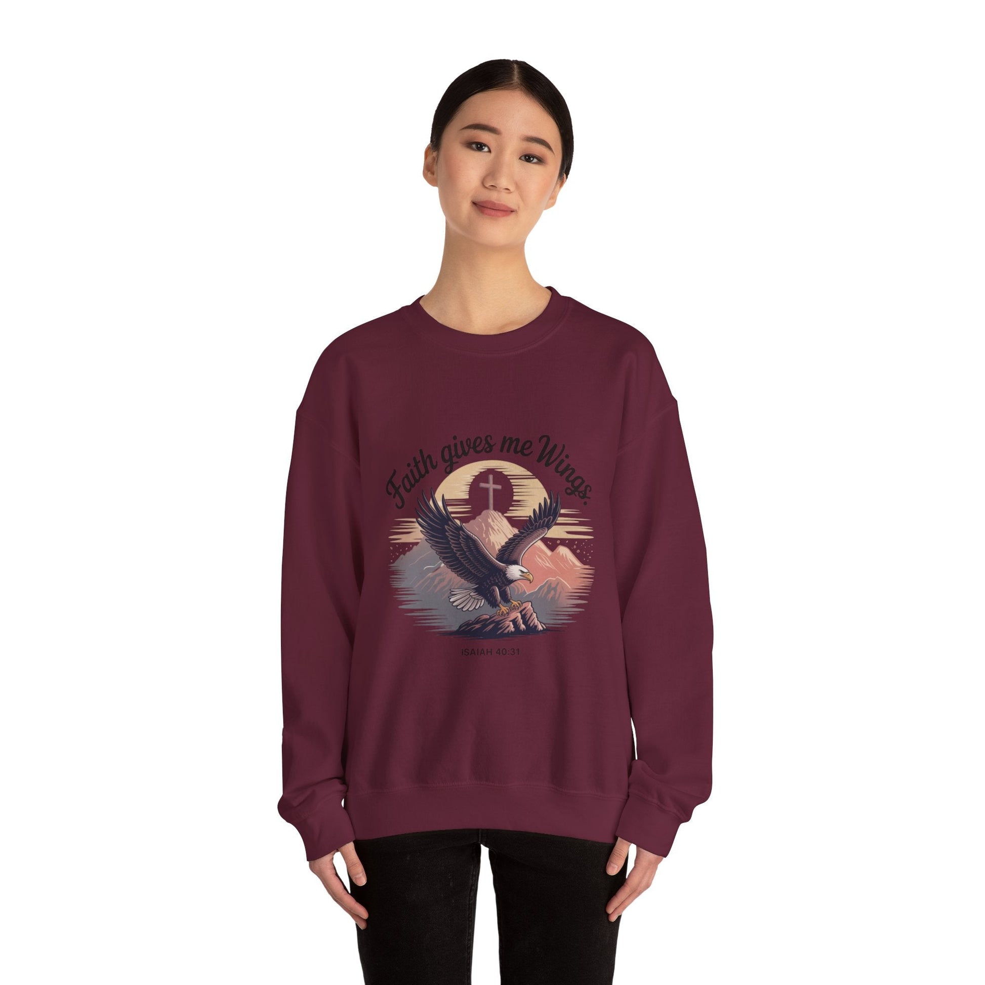 Faith - Inspired Crewneck Sweatshirt - Trust in the Lord Design Isaiah 40:31 - Peak Inspiration