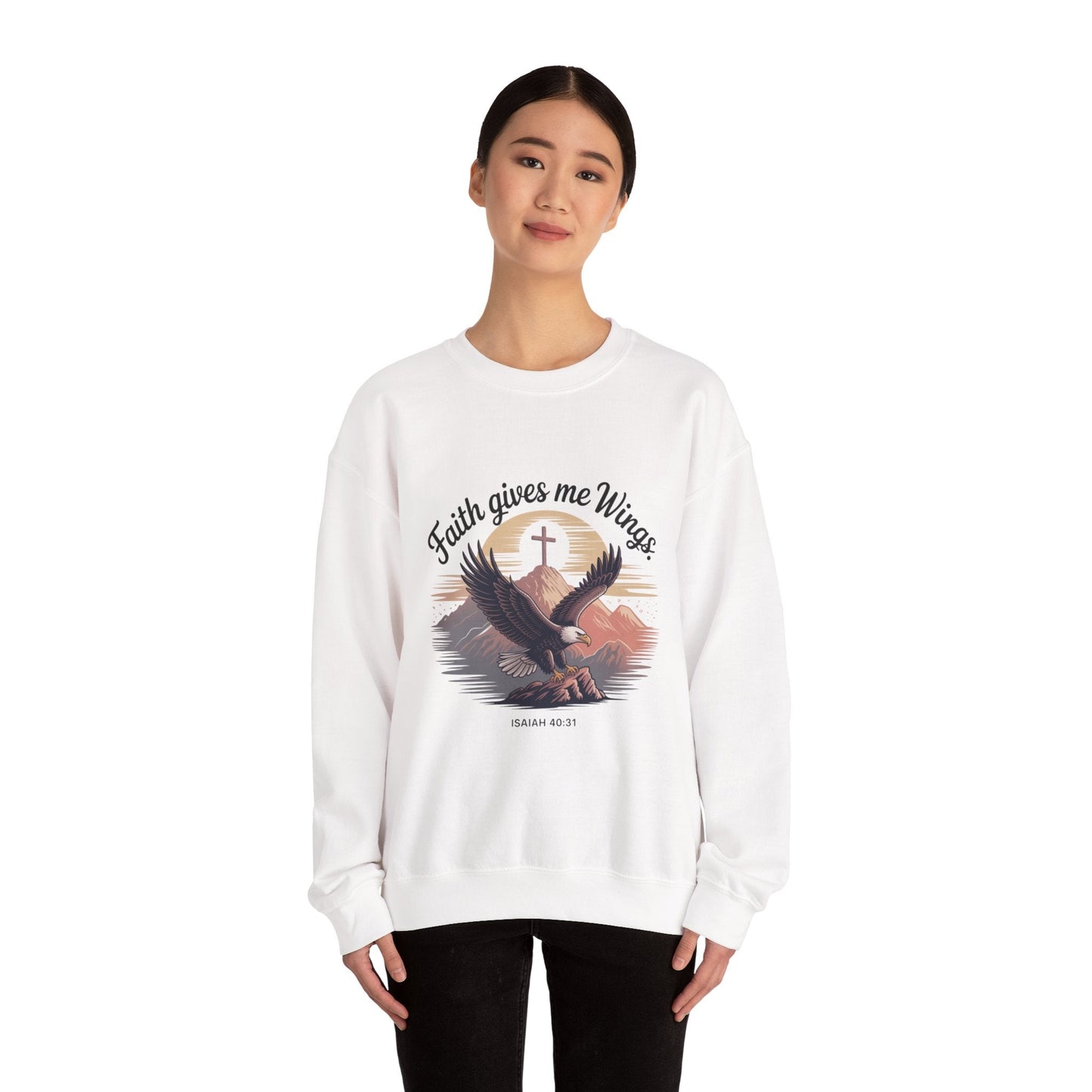 Faith - Inspired Crewneck Sweatshirt - Trust in the Lord Design Isaiah 40:31 - Peak Inspiration