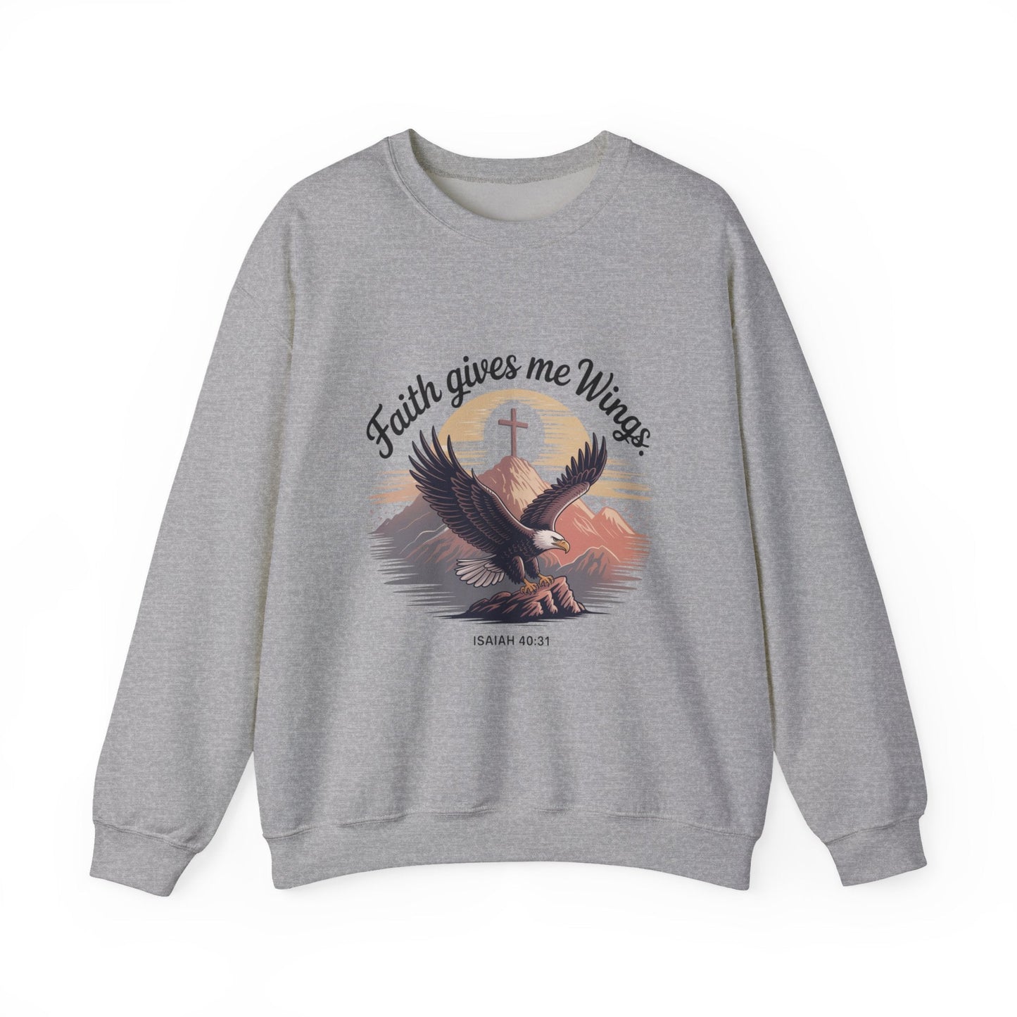 Faith - Inspired Crewneck Sweatshirt - Trust in the Lord Design Isaiah 40:31 - Peak Inspiration