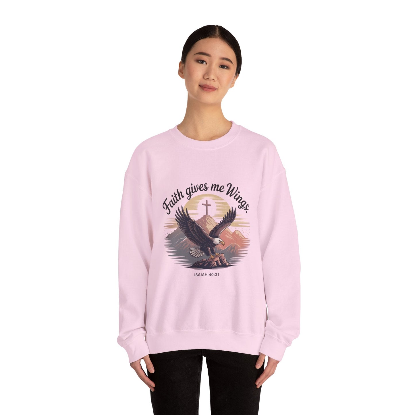 Faith - Inspired Crewneck Sweatshirt - Trust in the Lord Design Isaiah 40:31 - Peak Inspiration
