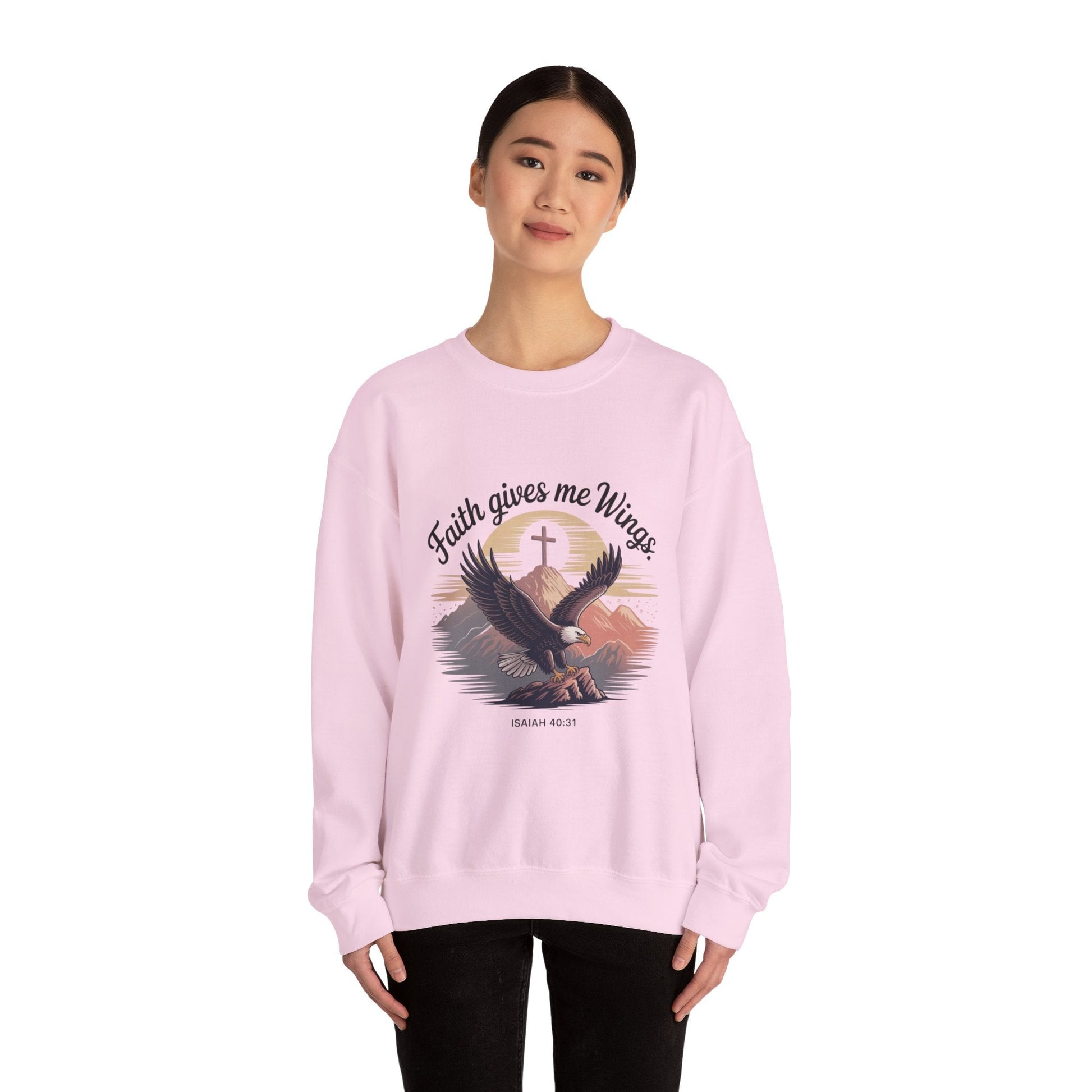 Faith - Inspired Crewneck Sweatshirt - Trust in the Lord Design Isaiah 40:31 - Peak Inspiration