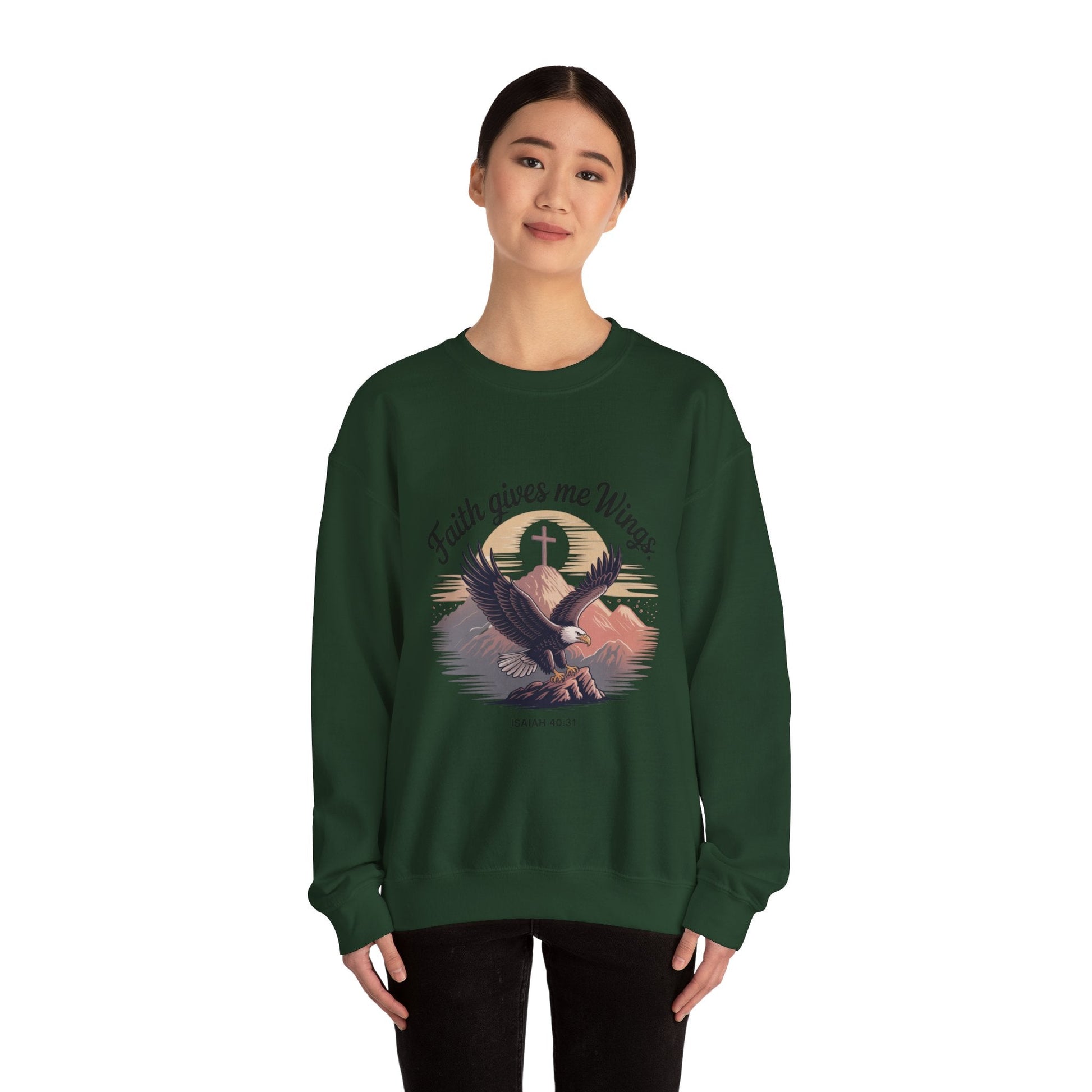 Faith - Inspired Crewneck Sweatshirt - Trust in the Lord Design Isaiah 40:31 - Peak Inspiration