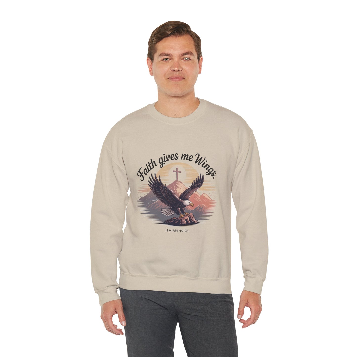 Faith - Inspired Crewneck Sweatshirt - Trust in the Lord Design Isaiah 40:31 - Peak Inspiration