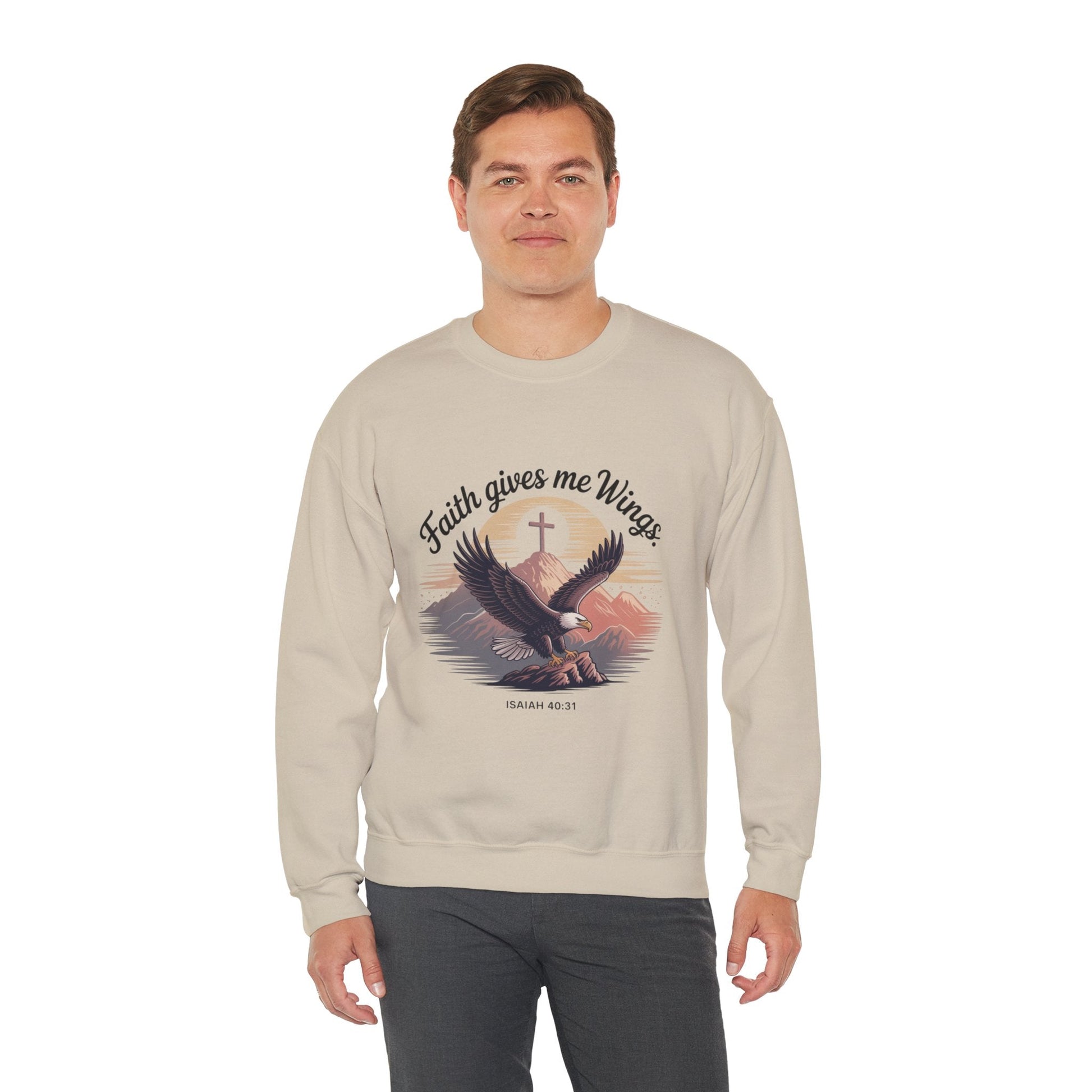 Faith - Inspired Crewneck Sweatshirt - Trust in the Lord Design Isaiah 40:31 - Peak Inspiration