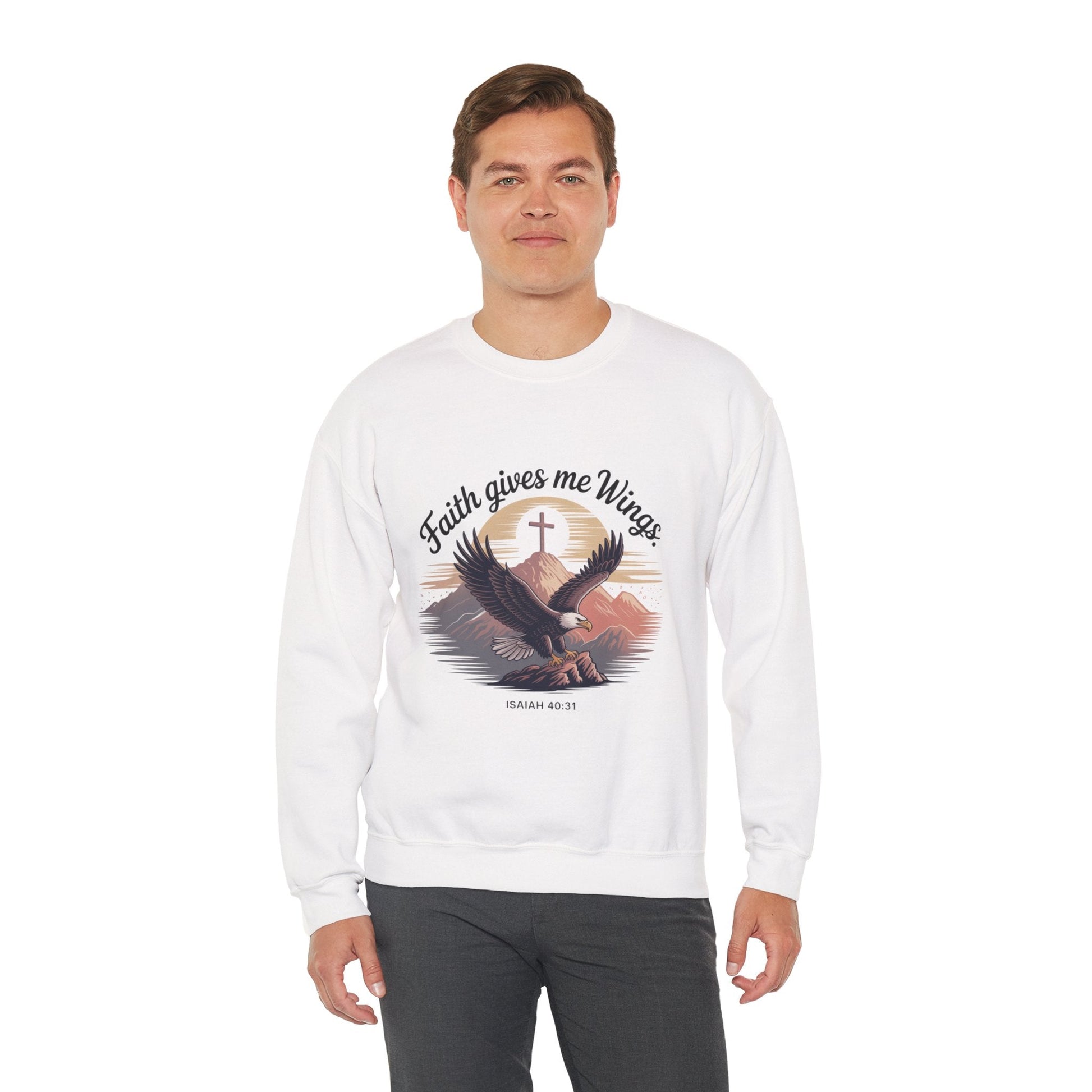 Faith - Inspired Crewneck Sweatshirt - Trust in the Lord Design Isaiah 40:31 - Peak Inspiration