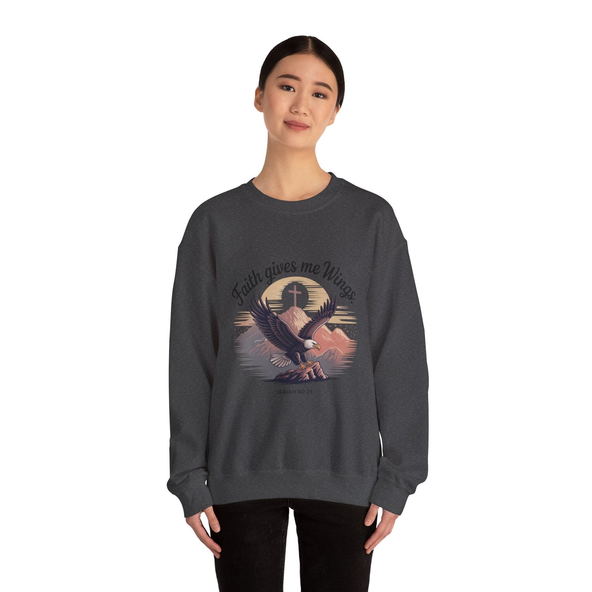 Faith - Inspired Crewneck Sweatshirt - Trust in the Lord Design Isaiah 40:31 - Peak Inspiration